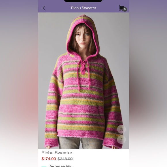 UNIF Sweaters - UNIF Pink and Green Striped Pichu Sweater